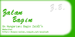 zalan bagin business card